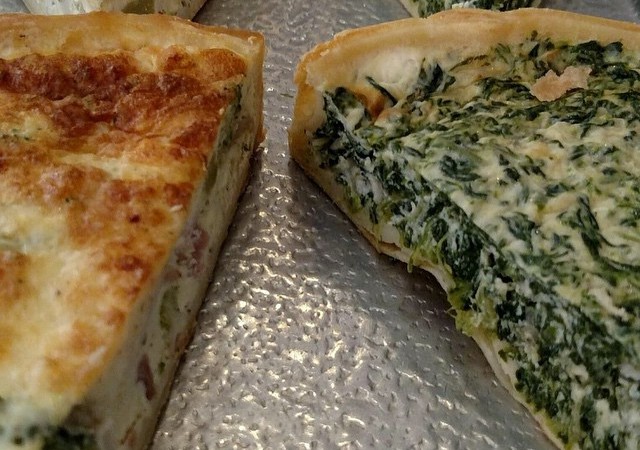 Spinach and quiche Lorraine