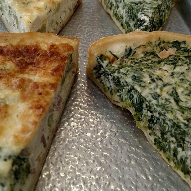 Spinach and quiche Lorraine