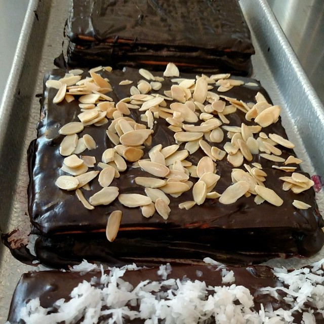 Passover is over, but our customers still requested matzo cake- so here it is, today only!