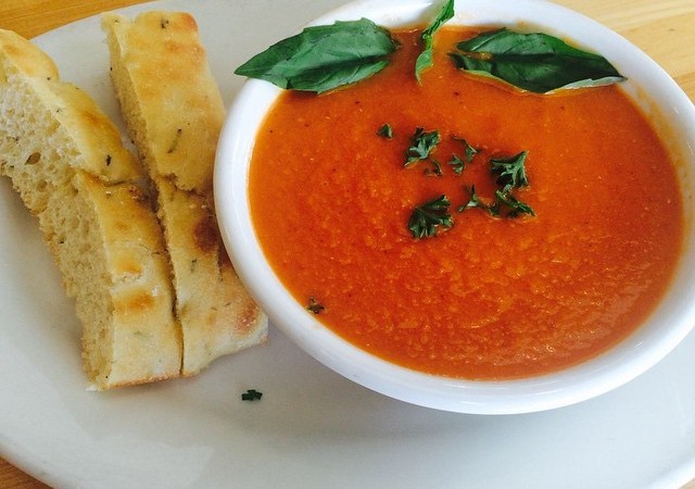 Roasted tomato soup for lunch