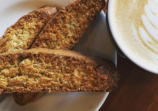 A classic combination with a twist! Seeded Biscotti with Almonds, Orange & Ginger spice up all of our lattes and cappuccinos!