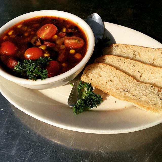 Celebrate the colder weather with a hearty bowl of our black bean and andouille sausage soup, available at Yali's all day! #yaliscafe