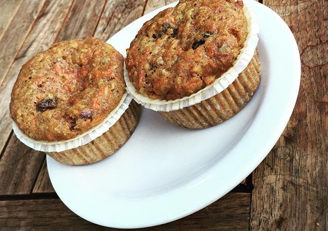 Good morning! Have one of our new morning muffins today (apples, raisins, pineapple, carrot, coconut & pecans), made right here at #yaliscafe