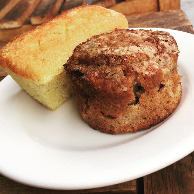 Apple Muffins & Cornmeal Tea Bread with Rosemary + Lemon Syrup. Two delicious pastries to brighten up a cold Berkeley day! #yaliscafe