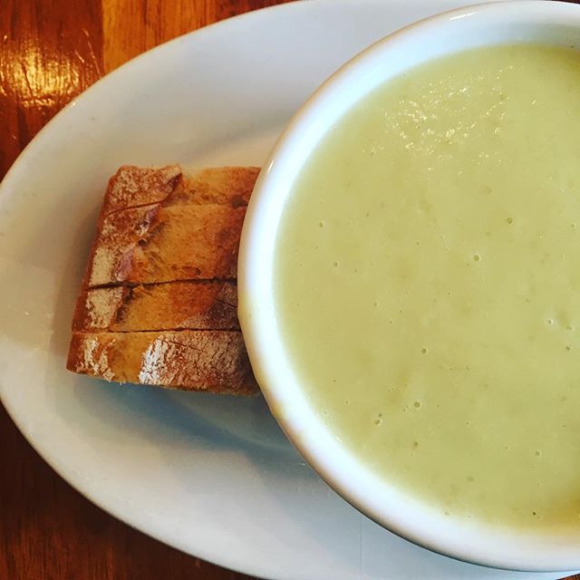 Potato Leek is our vegetarian soup of the day and a favorite among our employees! Grab a bowl before it's all gone!