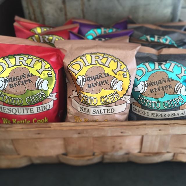 Hungry for lunch? Come to yali's and grab a bag of Dirty Potato Chips in Mesquite BBQ, Salt + Vinegar, or Sea Salted - a perfect addition to all of our soups, salads, and sandwiches! #dirtypotatochips