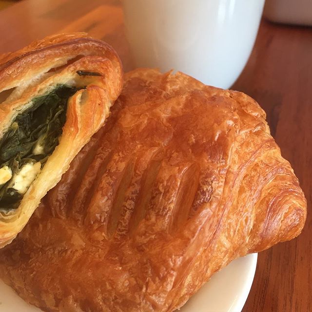 Looking for a quick, savory breakfast treat? Try a Spinach + Feta or Ham + Cheese Croissant, from Starter Bakery, delivered fresh every morning!